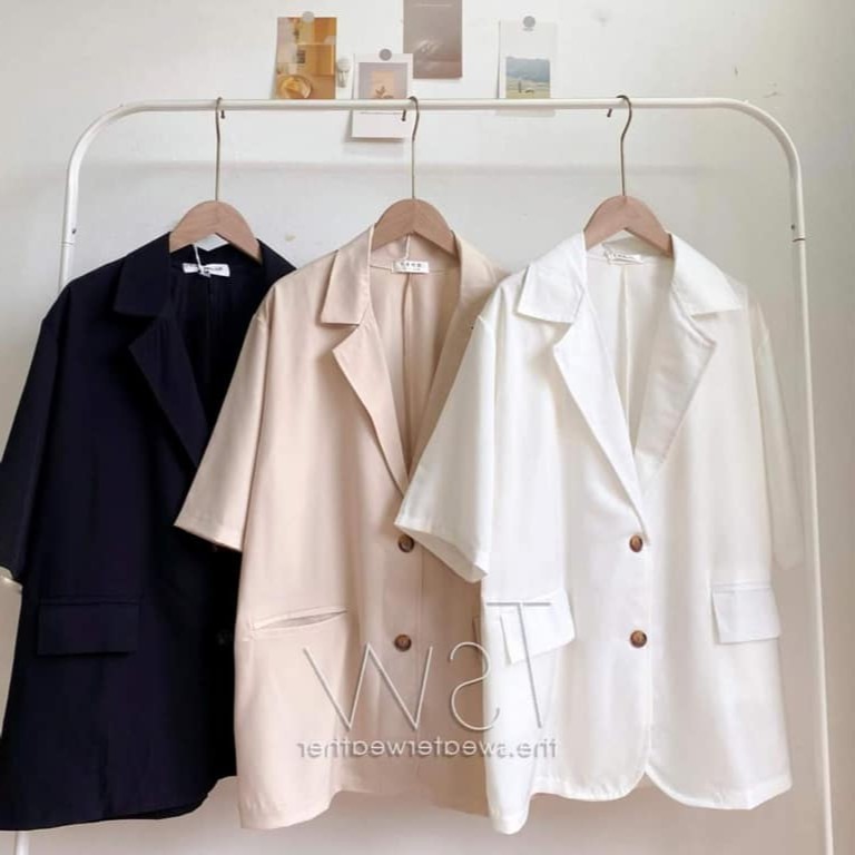 [Mã WASTMAY giảm 15% tối đa 30K đơn 150K] Áo blazer tay lỡ Bing form rộng 2 khuy có túi trước