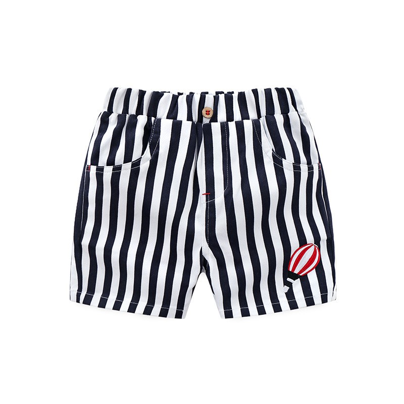 Quần short cho bé WELLKIDS họa tiết kẻ sọc chất cotton hàng xuất Âu Mỹ