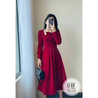 Bigsize Đầm xòe xếp li eo D781