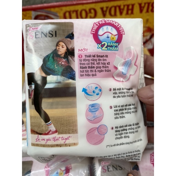 Combo 6 gói Băng vệ sinh Diana Sensi cho da mẫn cảm có cánh 8 miếng