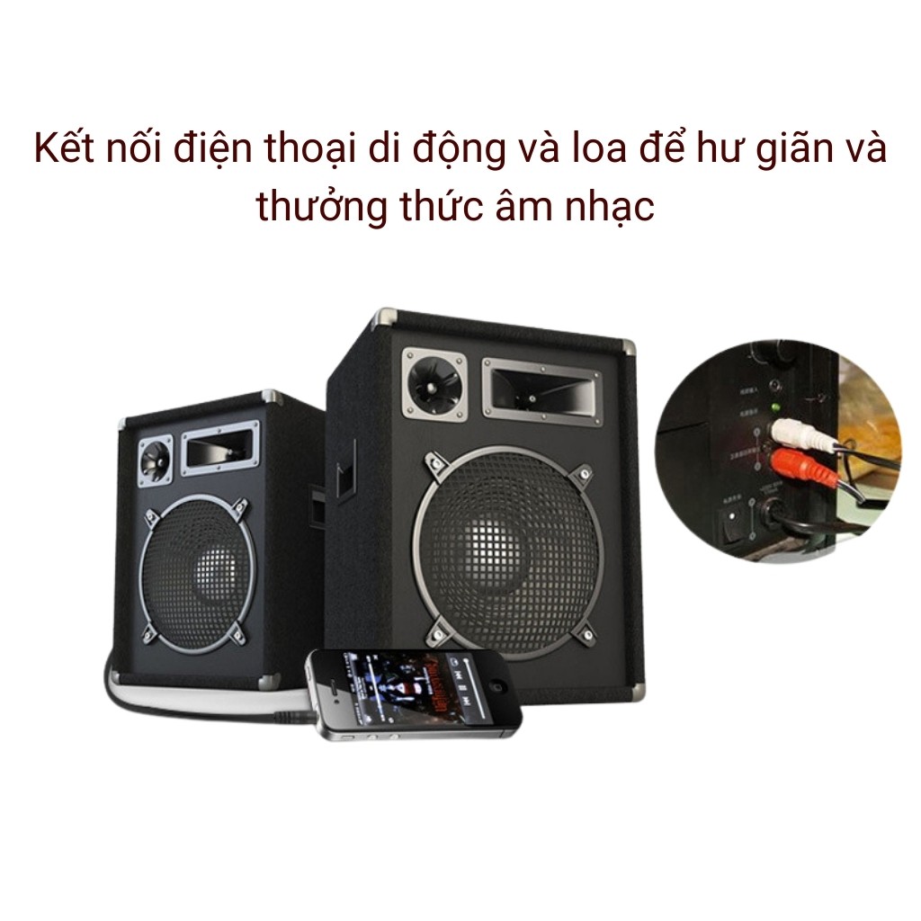 Cáp loa 1 đầu 3.5 ra 2 đầu AV hoa sen dài 1.5M & 5M