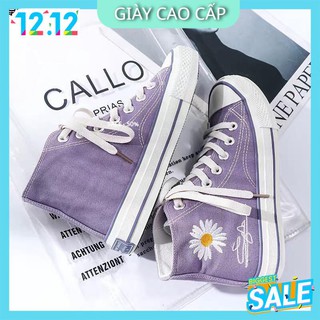 Giày thể thao nữ cao cổ 4 màu thêu HOA CÚC siêu đẹp