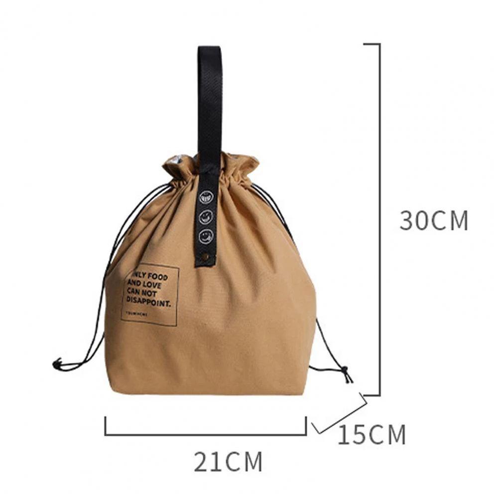 DORAW Túi Vải Canvas Cách Nhiệt Đựng Thức Ăn Tiện Lợi