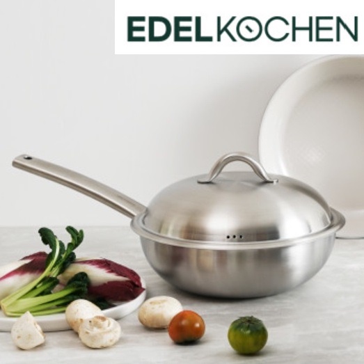 [Mã BMBAU50 giảm 50K đơn 150K] Chảo sâu lòng chống dính 3 lớp Easy Prism Edelkochen 24cm màu Nâu - Kèm nắp đậy