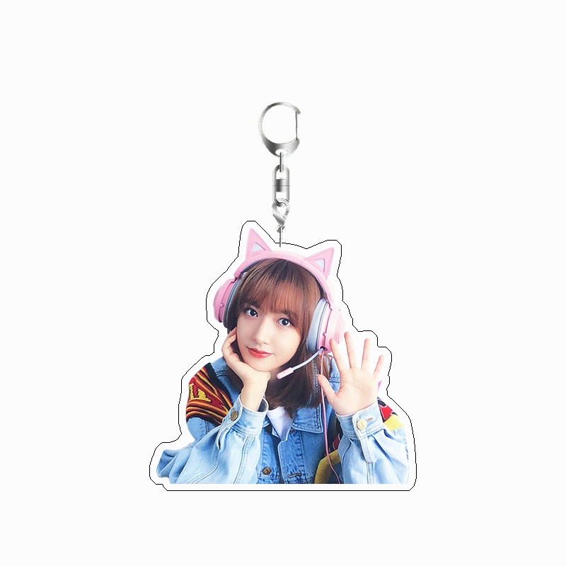 Móc Khóa Mặt Hình Bánh sandwich Hai Mặt acrylic Cheng Xiao