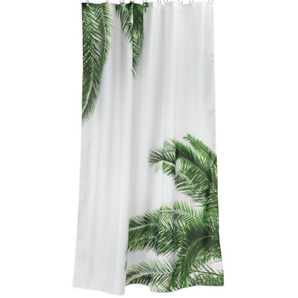 Rèm phòng tắm JYSK Pajala trắng/xanh lá 150x200cm