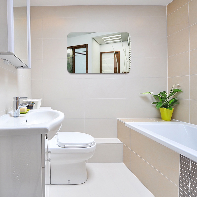 Gương Acrylic 3D Tự Dính Hình Oval Dán Tường Trang Trí Nhà Tắm DIY