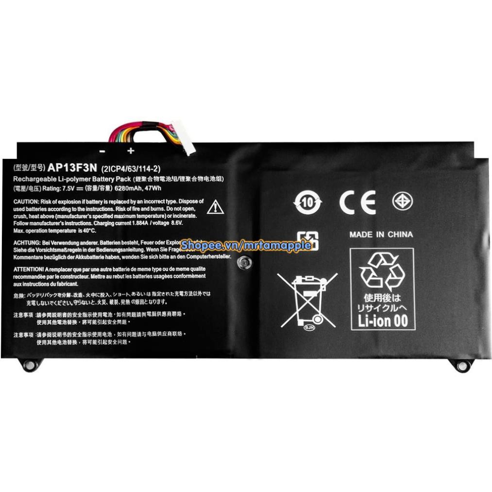 (BATTERY) PIN LAPTOP ACER ASPIRE S7-392 (AP13F3N) (ZIN) - 4 CELL - Aspire S7-392, Aspire S7-393