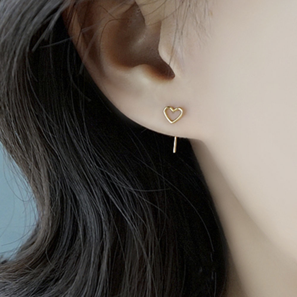 Đôi Bông Tai Mạ Bạc Hình Trái Tim Xinh Xắn Cho Nữ