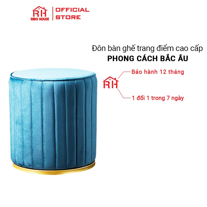 Đôn ghế bàn trang điểm RIBO HOUSE chân sắt sơn tĩnh điện,trang trí phòng ngủ - phòng khách, các tiệm làm đẹp RIBO51 | BigBuy360 - bigbuy360.vn