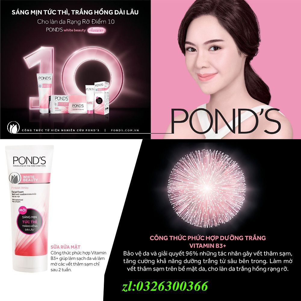 Sữa Rửa Mặt 50g Làm Sáng Da Pond's White Beauty