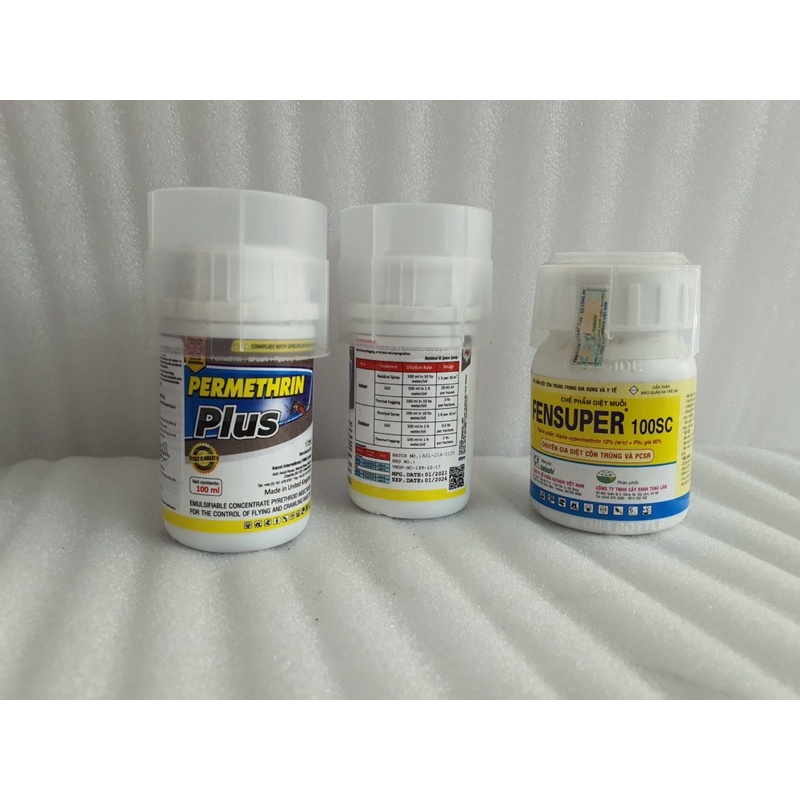 { Combo sản phẩm diệt côn trùng :ruồi, muỗi, kiến,gián - 2 permethrin plus (100ml) + 1 Fensuper (100ml) }