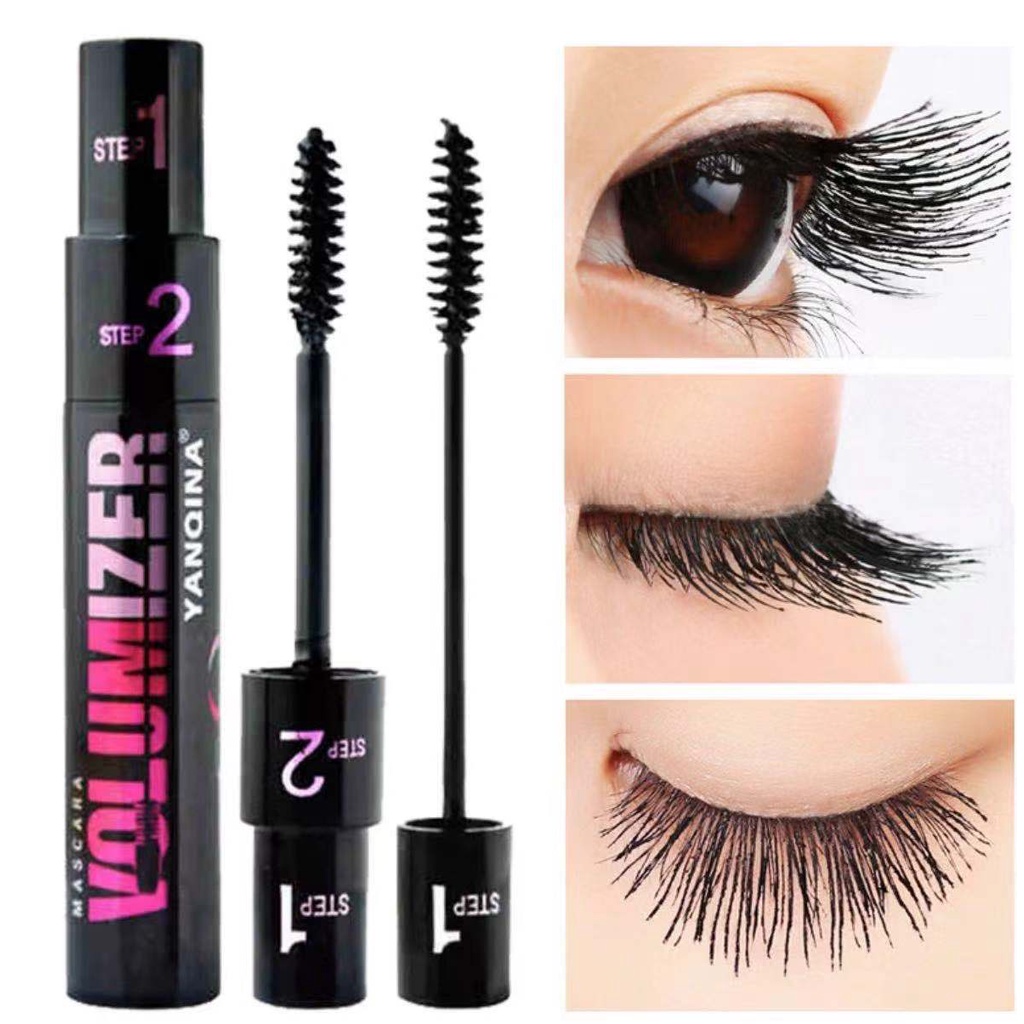 [Hàng mới về] Mascara chuốt mi cong dày và dài hiệu ứng kép chống nước lâu trôi không nhòe