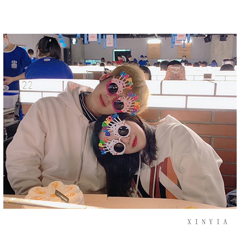 🌺Mắt kính gắn chữ Happy Birthday trang trí tiệc tùng