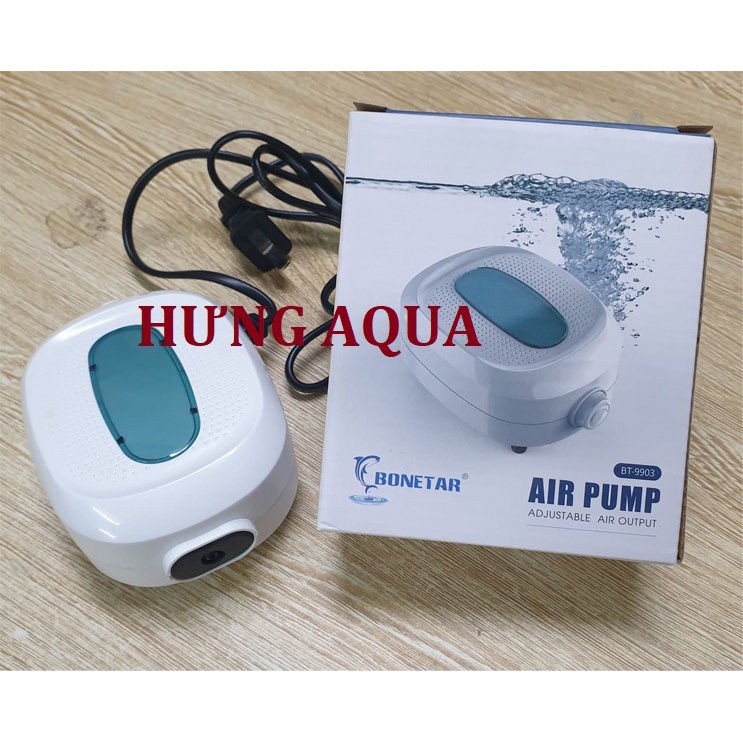 Máy sủi oxy, sủi oxy bể cá Bonetar BT-9903 1 vòi và BT-9905 2 vòi hàng cao cấp siêu êm (chính hãng)
