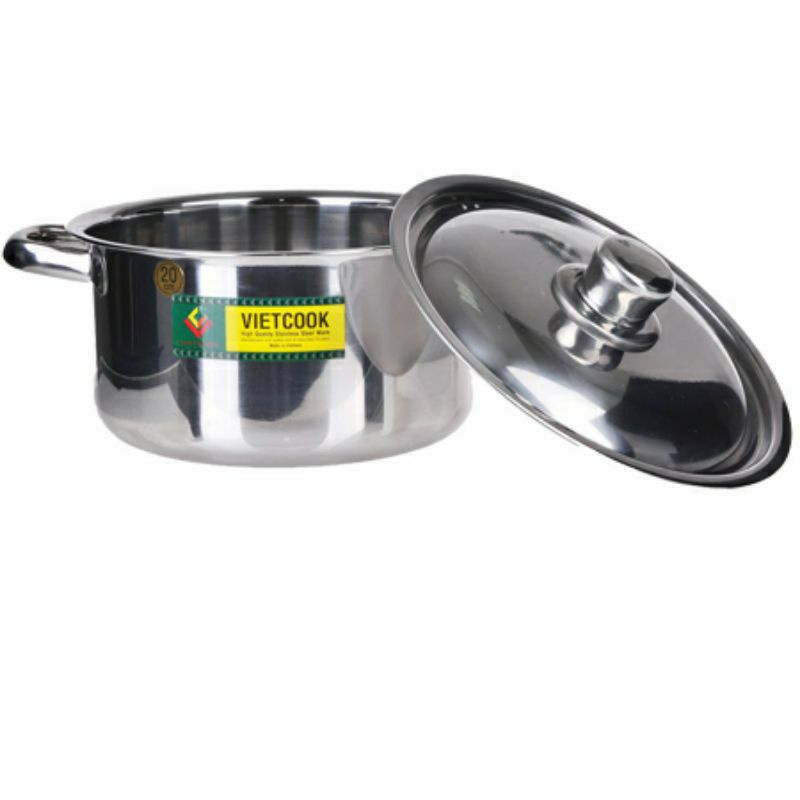 Nồi inox Vietcook đáy từ đủ size 14,16,18,20,22,24,26,28,30,32,Nồi đun bếp từ,nồi xào nấu canh hàng dày dặn