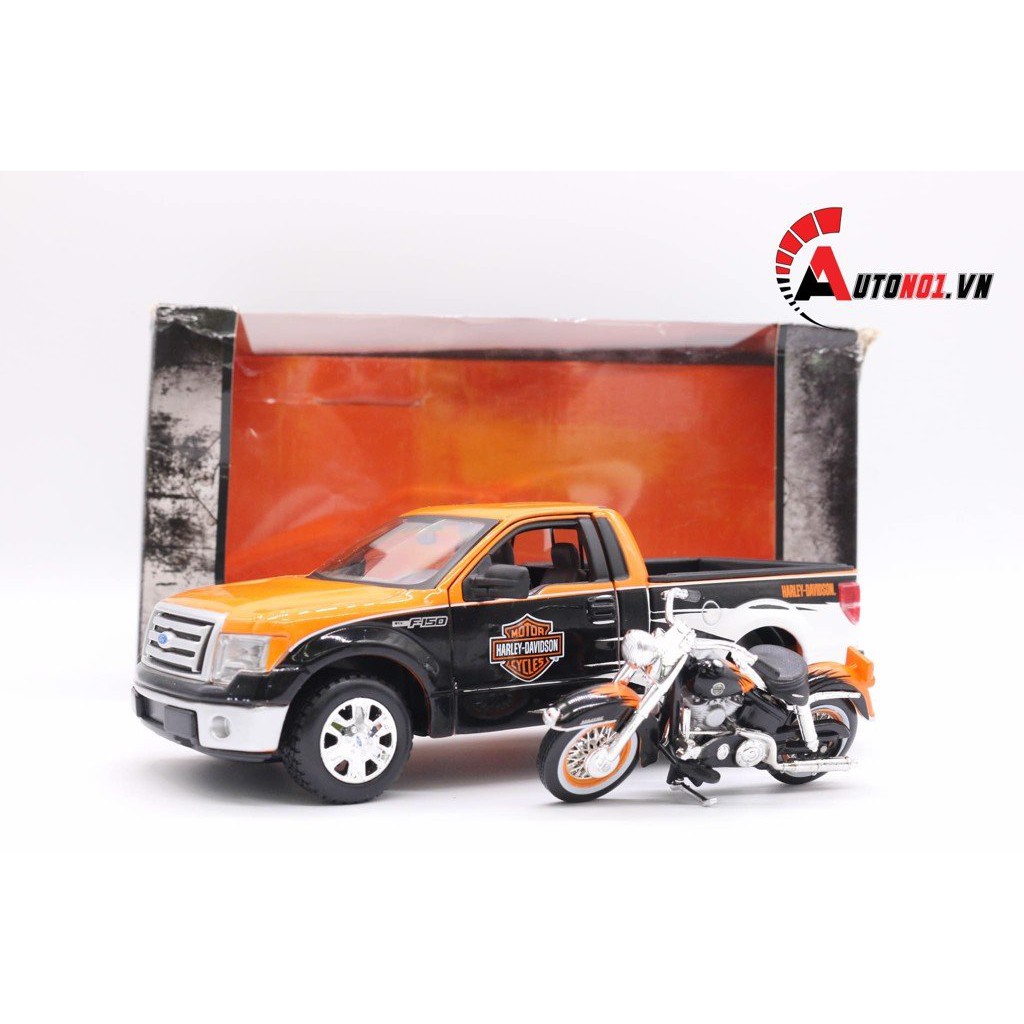 MÔ HÌNH HARLEY FORD F-150 PICKUP W/ FLH DUO GLIDE 1:24 MAISTO 1030