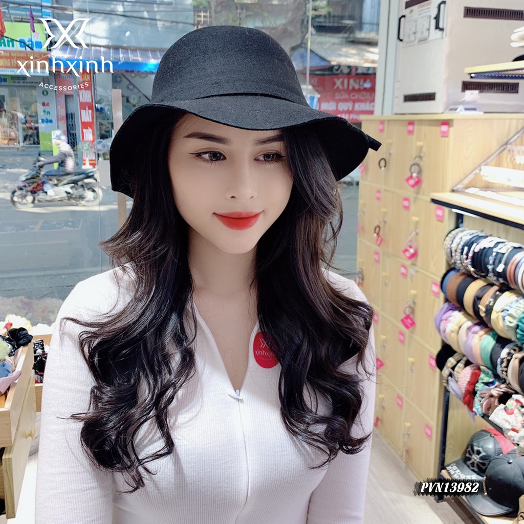 Mũ gaucho , mũ vành tròn dạ nữ đai nơ nữ tính - Xinh Xinh Accessories