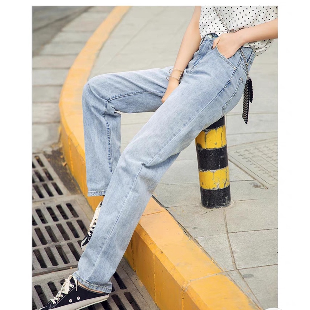 Quần jean bò ống rộng quần jean bò ống suông jeans nữ cạp cao hot nhất 2022 HoHaJean22 | BigBuy360 - bigbuy360.vn