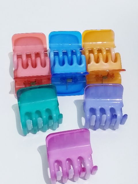 Kẹp tóc 4 răng nhựa cứng màu trong (được chọn màu)