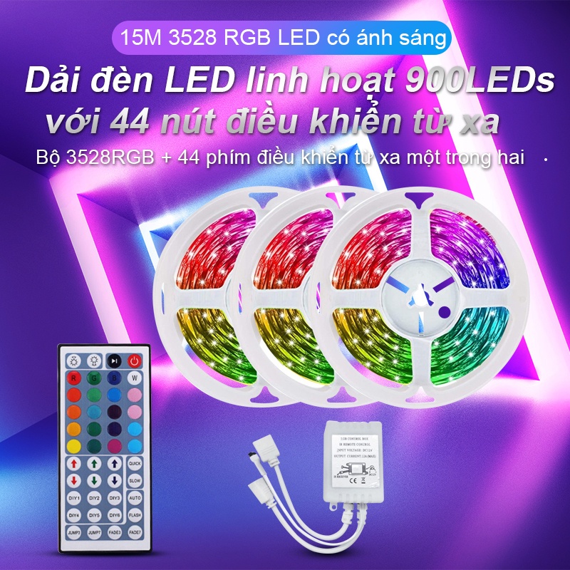 Dải đèn LED 15M 3528 900 bóng kèm remote điều khiển dùng để trang trí giáng sinh