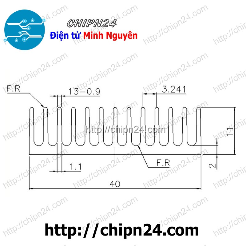 [1 CÁI] Tản nhiệt TN33 40x40x11MM VÀNG