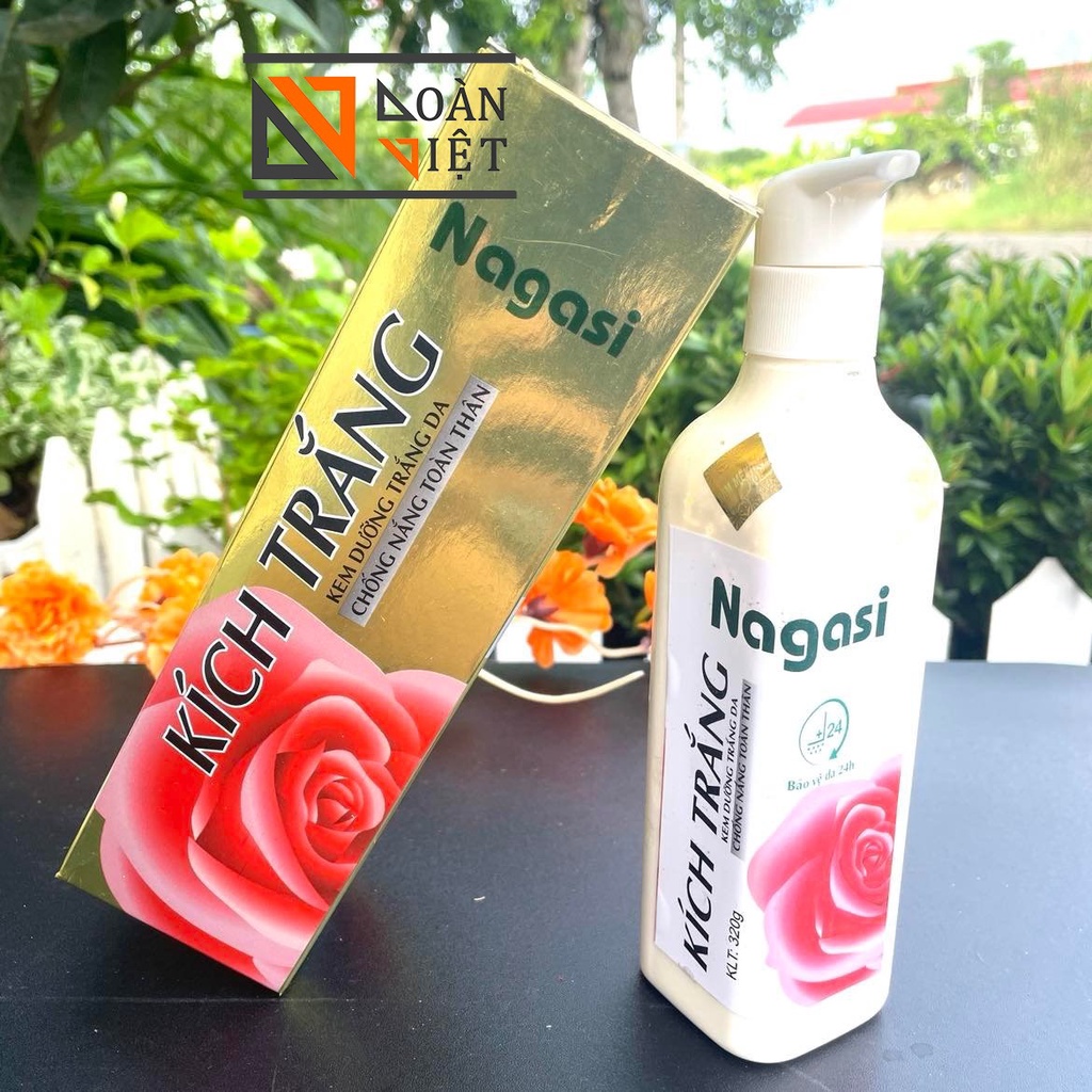 Kem DƯỠNG TRẮNG DA - KÍCH TRẮNG DA, chống năng toàn thân NAGASI 320g.
