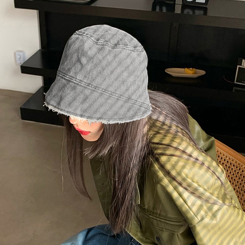Mũ Denim Chống Nắng Che Mặt Dễ Phối Đồ Phong Cách Hàn Quốc