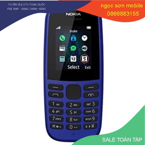 điện thoại giá rẻ,Điện thoại nokia 105 2 Sim Zin(2019) Hàng vỏ Mới Dùng Cả Tuần pin trâu sóng khỏe ngọc sơn mobile