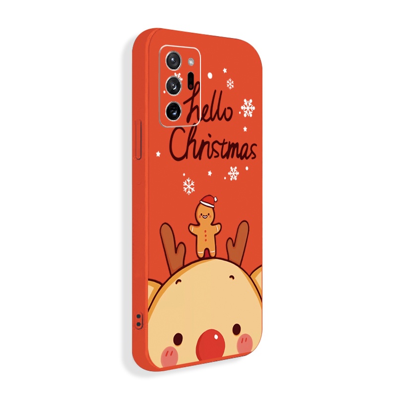 Ốp Điện Thoại Silicon Mềm Cạnh Vuông Họa Tiết Giáng Sinh Cho Samsung Note 20 Ultra Note 10 A50 A20 A50S