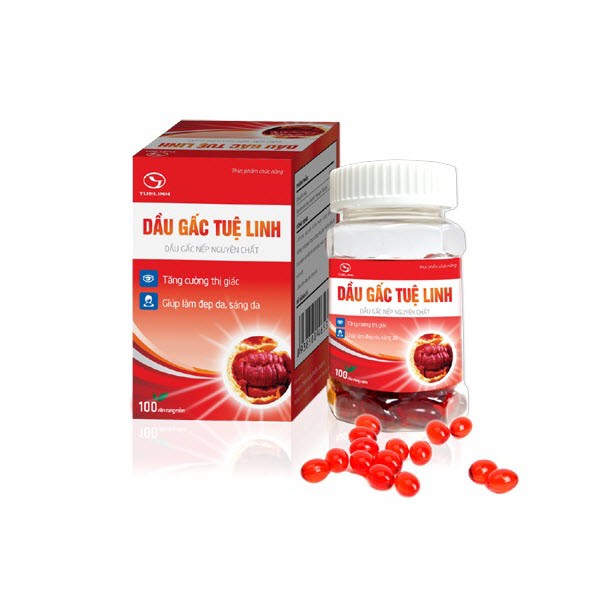 [CHÍNH HÃNG] Dầu gấc Tuệ Linh - Giúp sáng mắt đẹp da - Lọ nhỏ 60 viên, lọ lớn 100 viên - Pharmacy TH Store | Thế Giới Skin Care