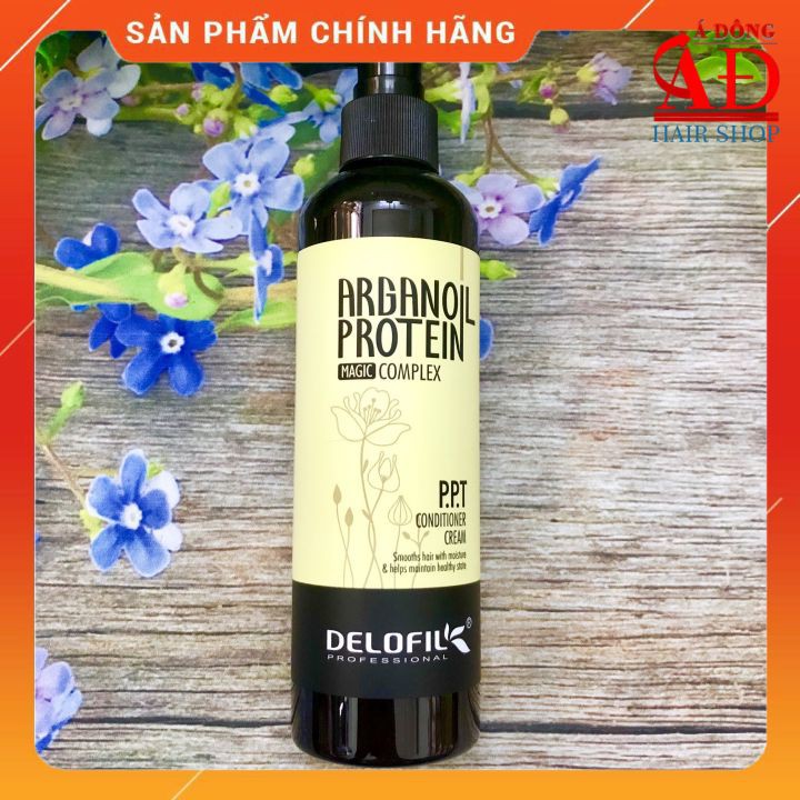 Kem dưỡng xả khô PPT Delofil Arganoil Protein siêu mềm mượt không xả lại nước 260ml