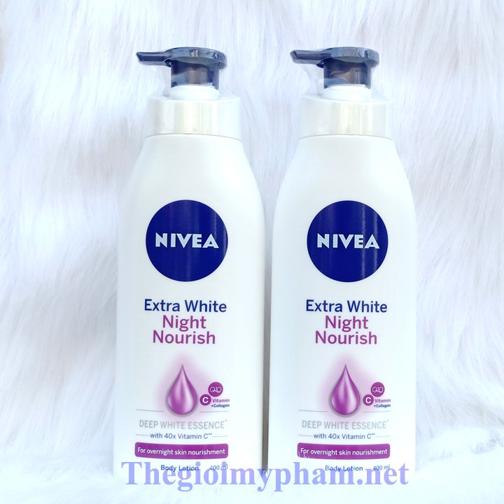 Sữa dưỡng thể giúp săn da, dưỡng trắng Nivea ban đêm 400ml