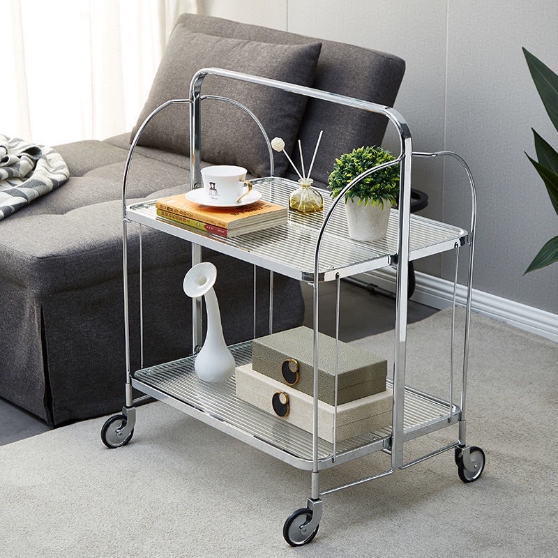 Kệ 2 tầng có bánh xe hàng cao cấp có thể gấp gọn