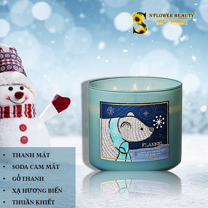 ❄️ BST XMAS 2020 |  Nến Thơm 3 Tim Chiết Xuất Tinh Dầu Thiên Nhiên Bath &amp; Body Works Scented Candle (411g)