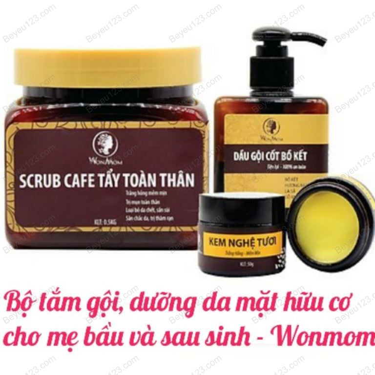 Combo Bộ tắm gội và dưỡng da mặt hữu cơ cho mẹ bầu và sau sinh Wonmom - Việt Nam