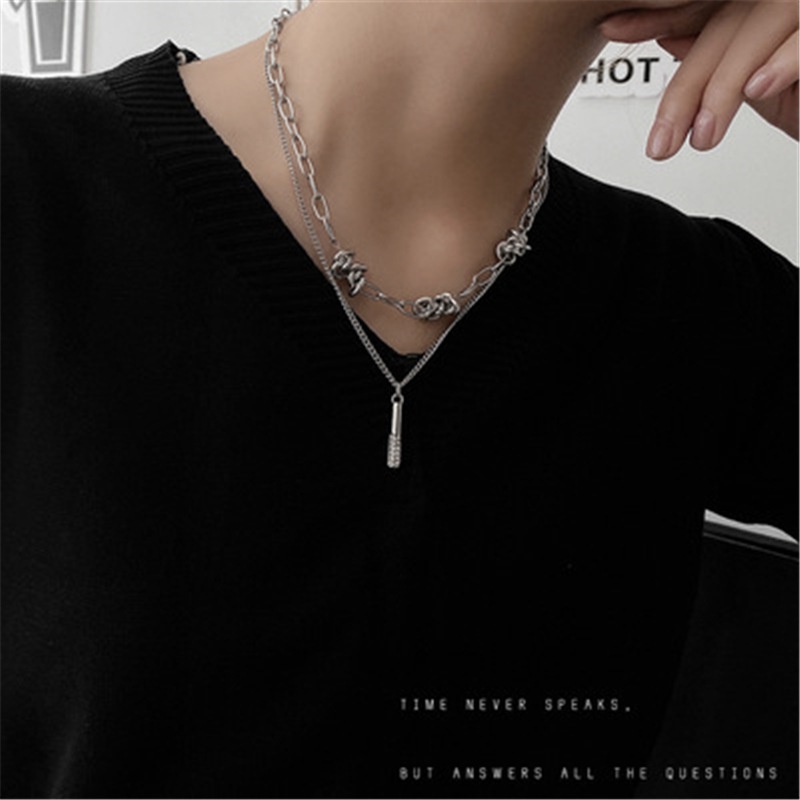 Dây Chuyền Hai Lớp Xoắn Phong Cách Hip hop Thời Trang Cho Nam Và Nữ