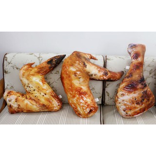 Gối ôm 3D hình CÁNH GÀ_gối tựa, gối đồ ăn, gối trái cây hoa quả, chăn gối văn phòng, quà tặng