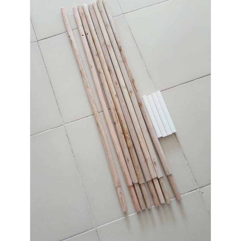 Set gậy cọc gỗ tự nhiên khung lều thổ dân cho bé 1m - 1,2m lều vải trong nhà