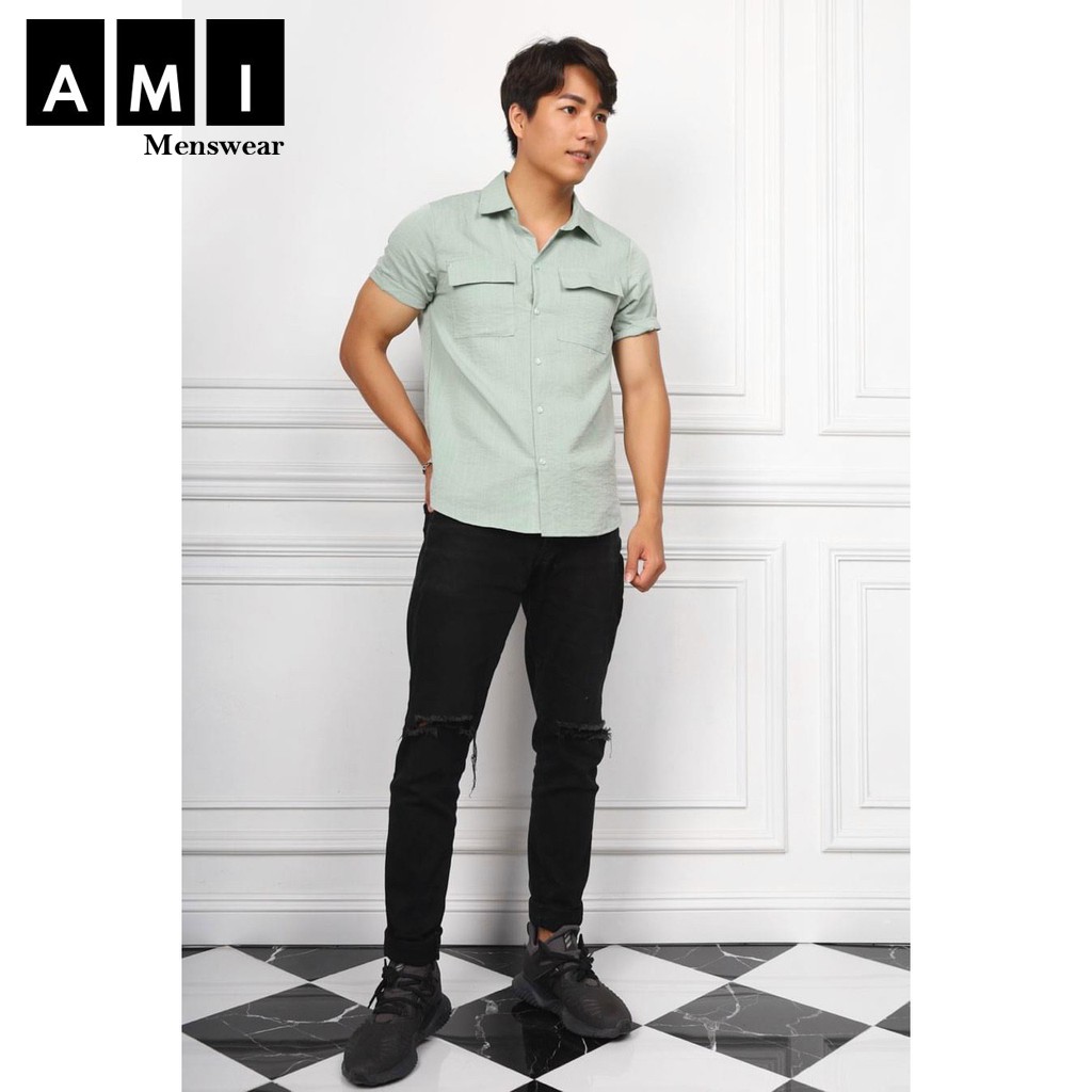 [New] Áo Đũi Nam Túi Hộp, Áo sơ mi đũi ngắn tay cổ bẻ thoáng mát, form dáng trẻ trung khỏe khoắn SMD01 | BigBuy360 - bigbuy360.vn