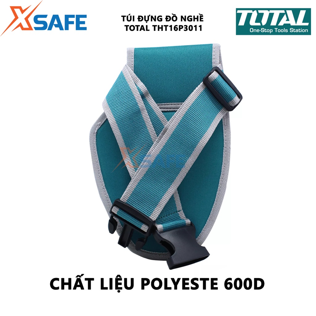 Túi đựng đồ nghề TOTAL THT16P3011 Giỏ đựng công cụ kích thước L290×W190mm chất liệu polyeste 600D, 1 túi lớn 5 túi nhỏ