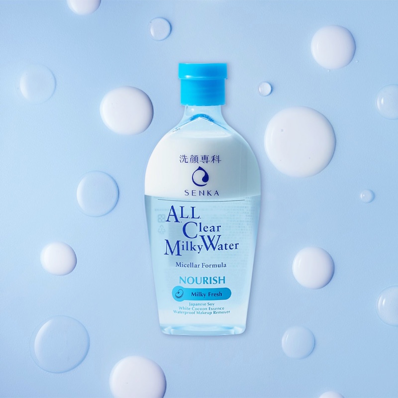 [Mã SKAMONTH4 giảm 10% đơn 50K] Nước Sữa Tẩy Trang Senka 2 Lớp Sạch Sâu &amp; Dịu Mát All Clear Milky Water Nourish 230ml