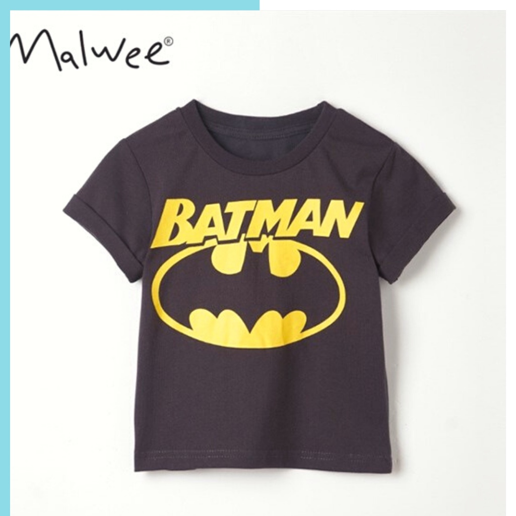 Áo thun hè cotton Malwee đen Batman vàng MW62011 cho bé trai 2-8 tuổi Mẫu mới 2022 - Little Maven Official Store