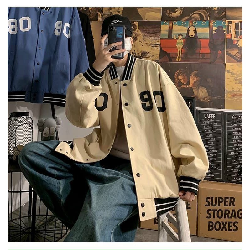 Áo khoác dù nam nữ unisex kiểu bomber form rộng, 2 lớp dày dặn (D90)