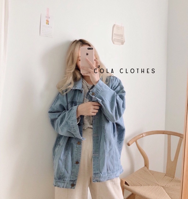 [Hà Nội] Jacket Jeans Basic Unisex - Áo Khoác Nam - Áo Khoác Nữ - Màu Nhạt