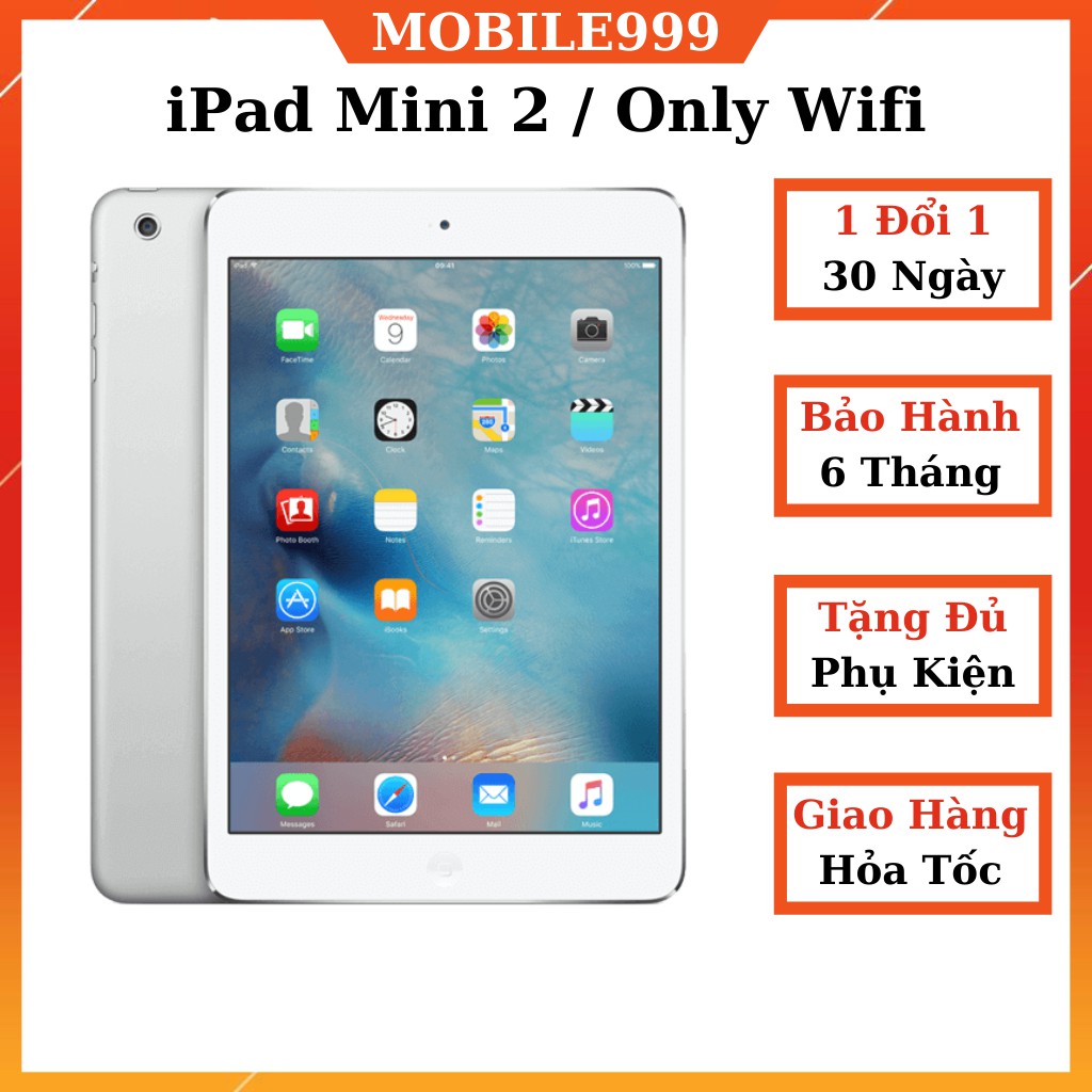 iPad Mini 2 (Only Wifi) 16G /32G /64G /128GB Chính Hãng - Zin Đẹp 99% Màn Retina siêu đẹp - Máy nhỏ gọn MOBILE999