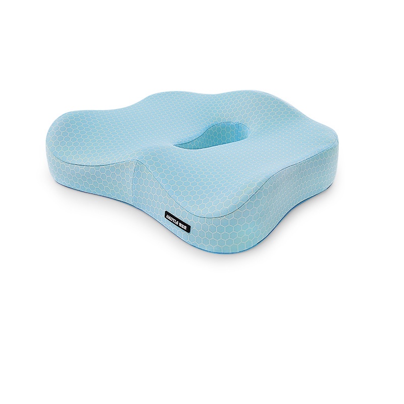 Đệm Ngồi Lót Ghế Cao Su Non (Memory Foam) Vải Cotton Lạnh Thoáng Khí, Nệm Mông Văn Phòng, Bà Bầu, Ô Tô, Bệnh Trĩ DLM12