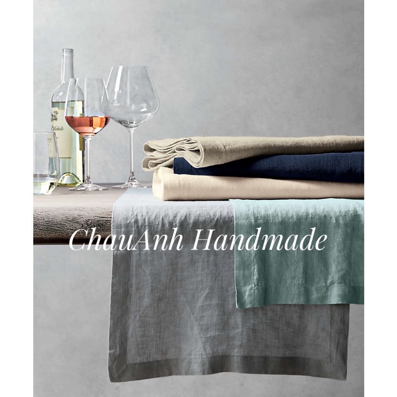 Tấm trải trang trí bàn ăn table runner vải linen 1 lớp kiểu dáng vintage