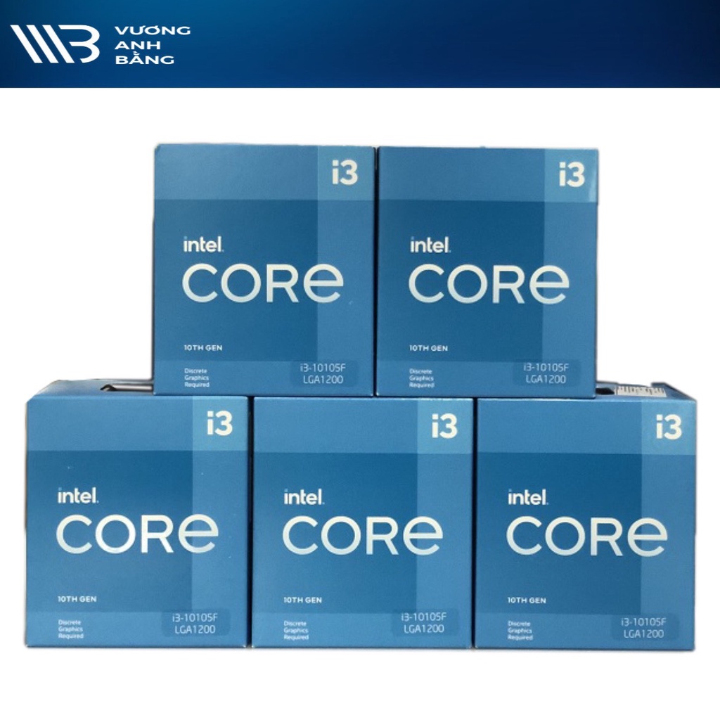 CPU Intel Core i3-10105F Box (dùng card VGA)- Hàng chính hãng