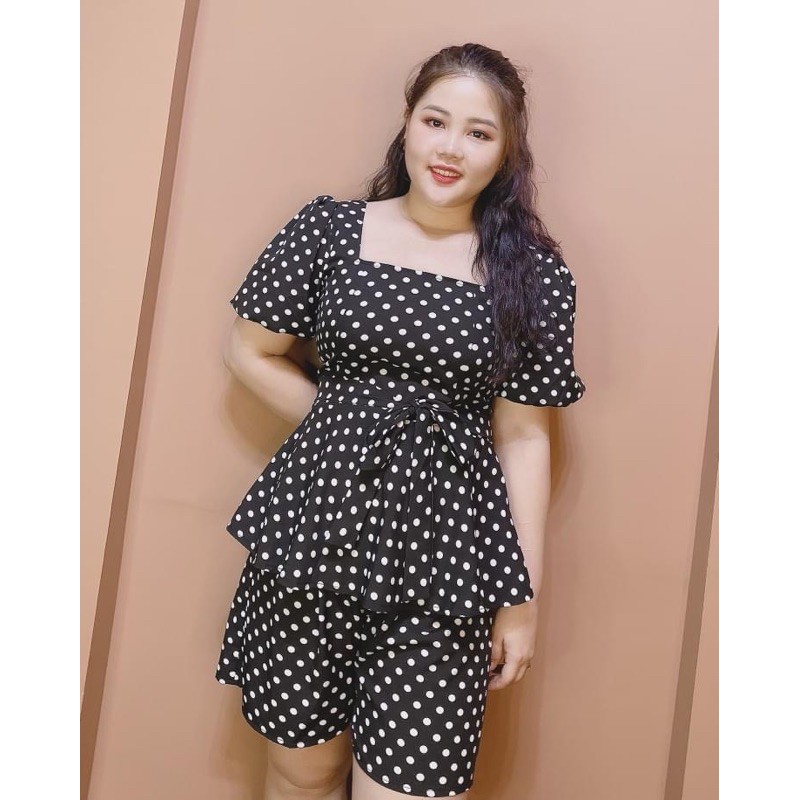 Set bigsize ❤ 𝐇𝐈̀𝐍𝐇 𝐓𝐇𝐀̣̂𝐓 ❤set bi cổ u hở lưng bigsize ( có sz 55-90kg kèm hình thật )